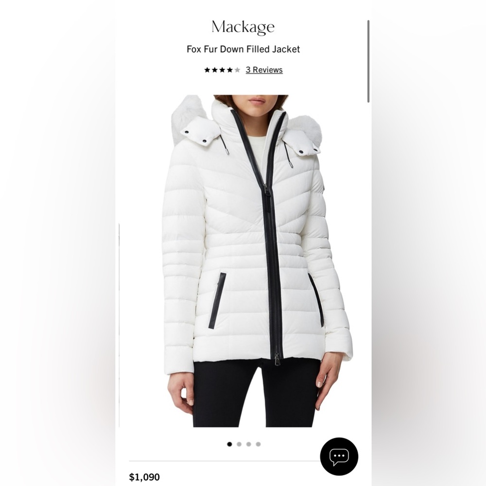 Mackage Fox Fur Down Filled Jacket